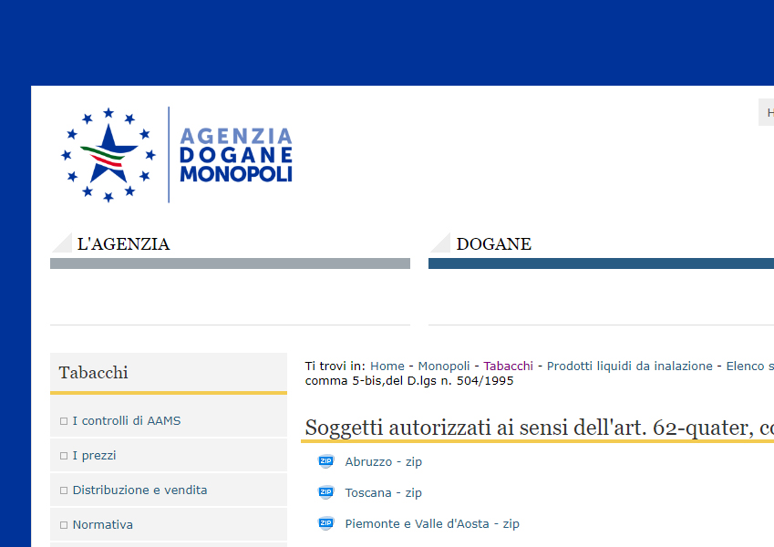 ADM/AAMS: Lista dei negozi specializzati, si aggiungono Piemonte e Valle D’Aosta