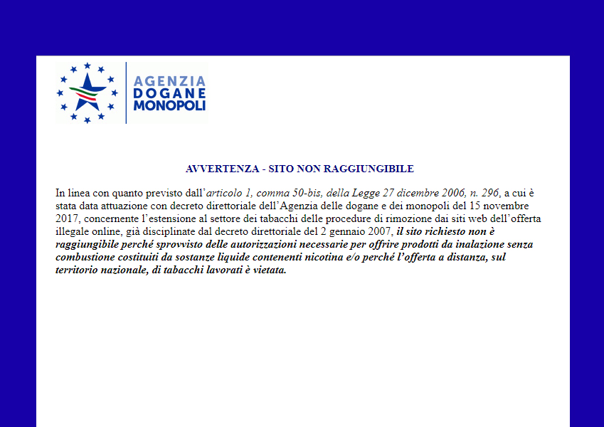 Ultimo aggiornamento ADM/AAMS. Sale a 433 la lista dei siti inibiti alla data del 26 Novembre 2019